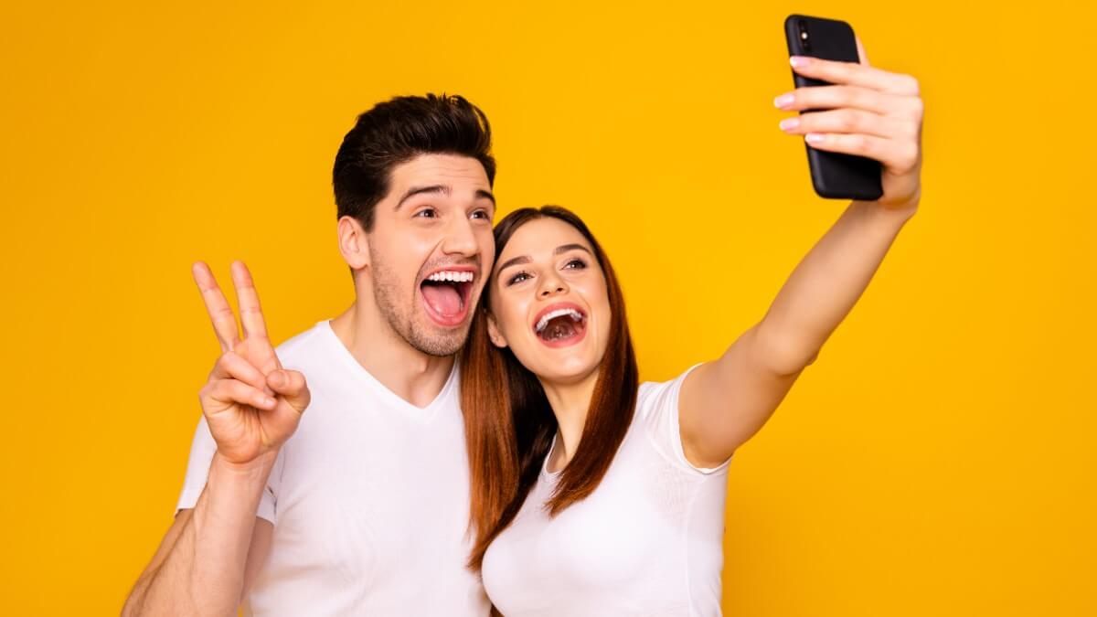 couple taking selfie